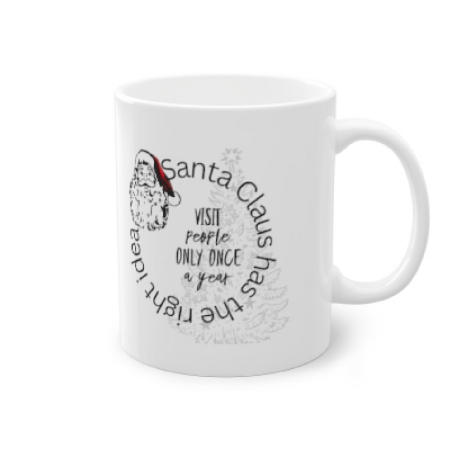 Santa Clause Has The Right Idea White glossy mug Funny Coffee Mug