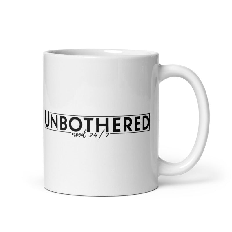 Unbothered White glossy mug Funny Coffee Mug
