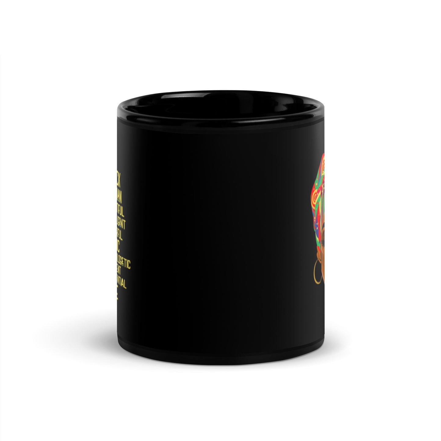 I Am A Black Woman Black Glossy Mug