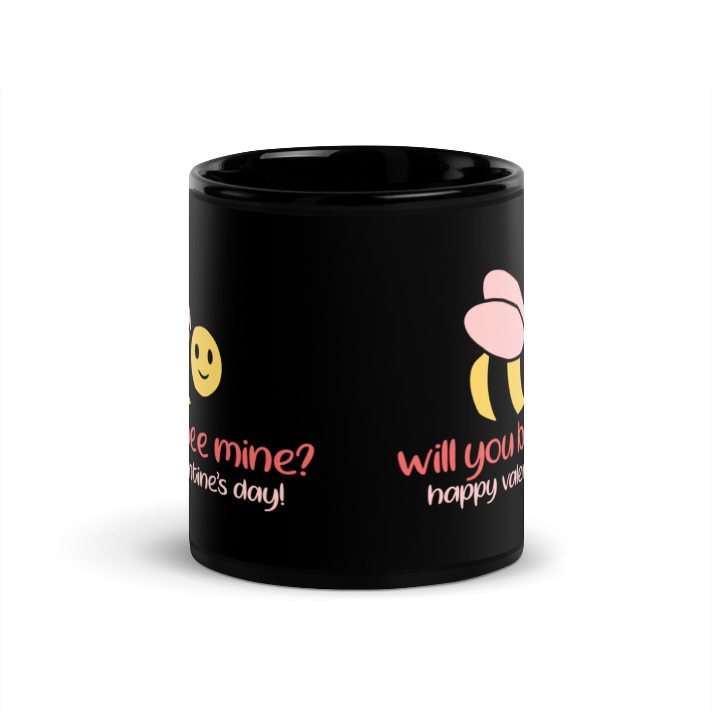 Will You Bee Mine Black Glossy Mug