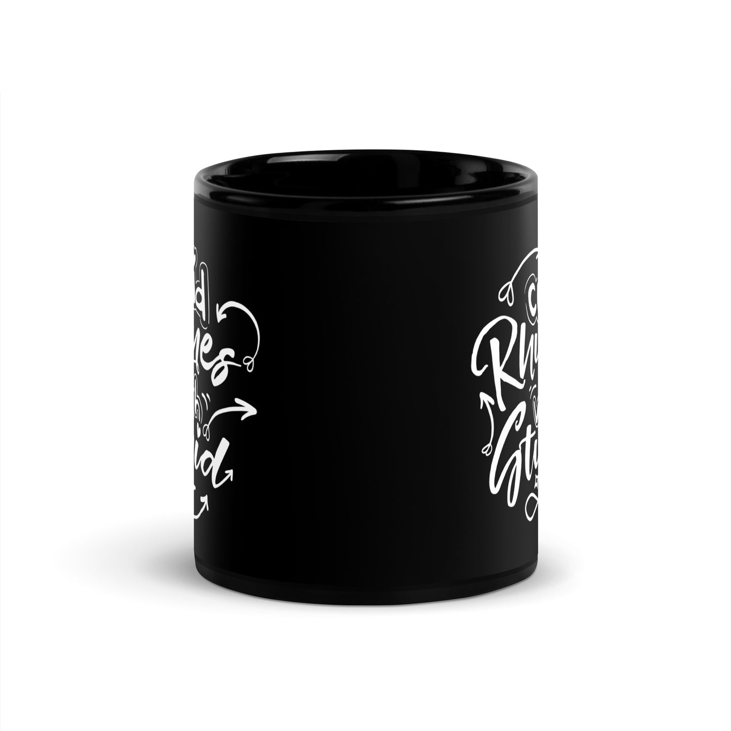 Cupid Rhymes With Stupid Black Glossy Mug