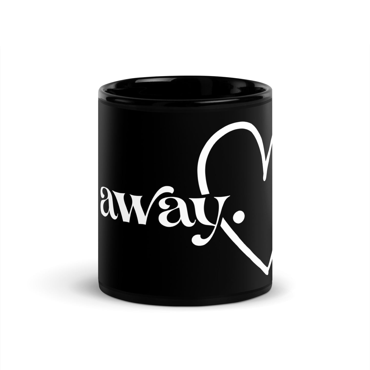 Go Away Black Glossy Mug