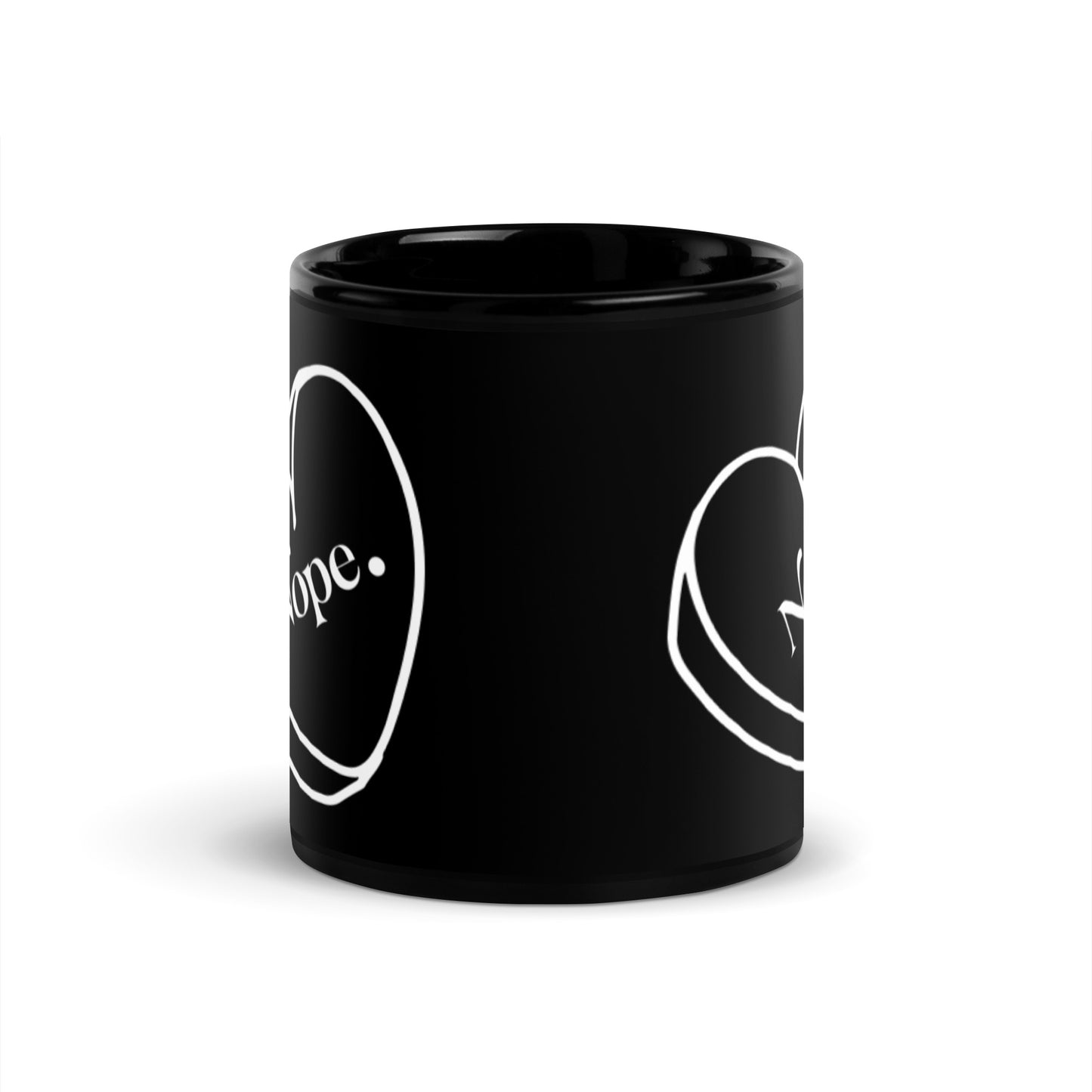 Love Nope Black Glossy Mug