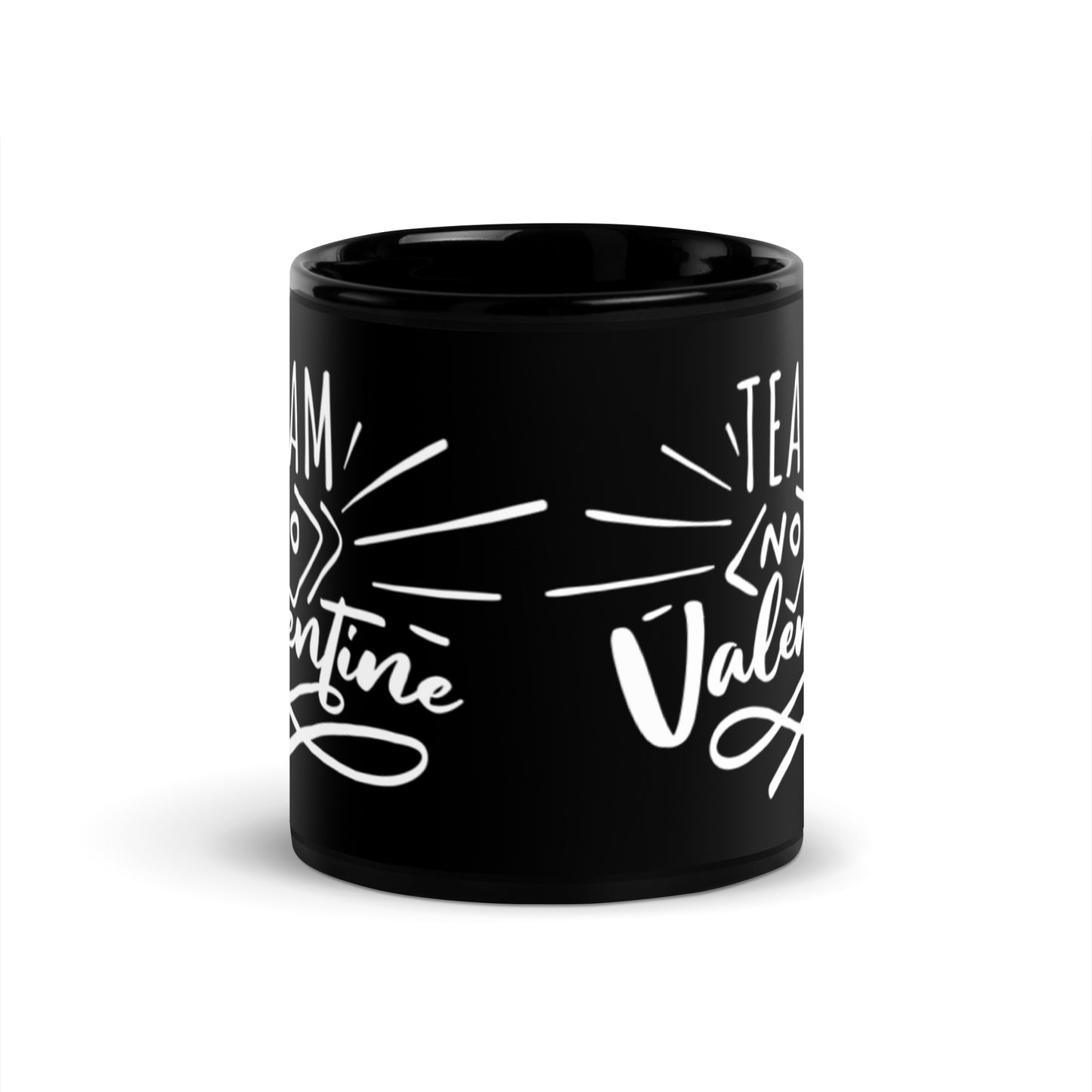 Team No Valentine Black Glossy Mug