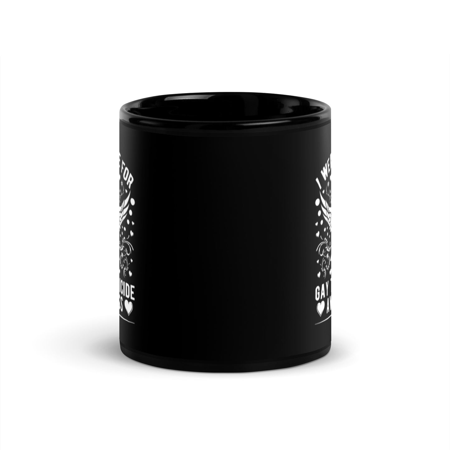 I Wear White Awareness Black Glossy Mug