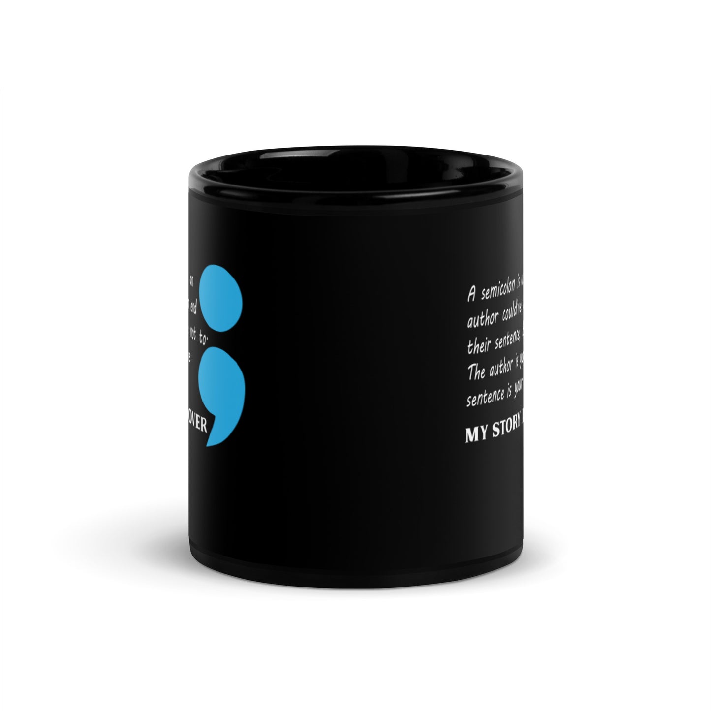 Semicolon Black Glossy Mug