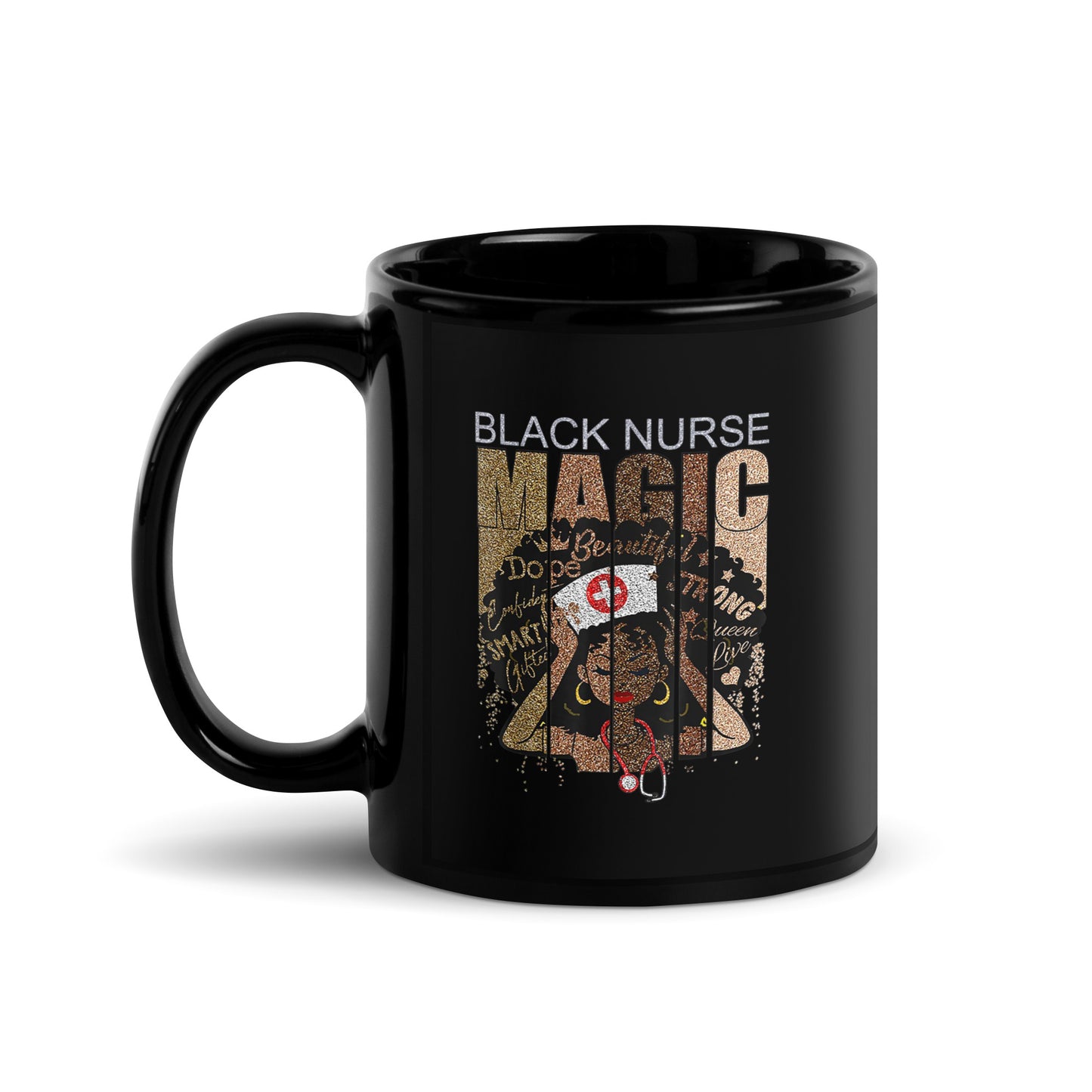 Black Nurse Magic Glossy Mug