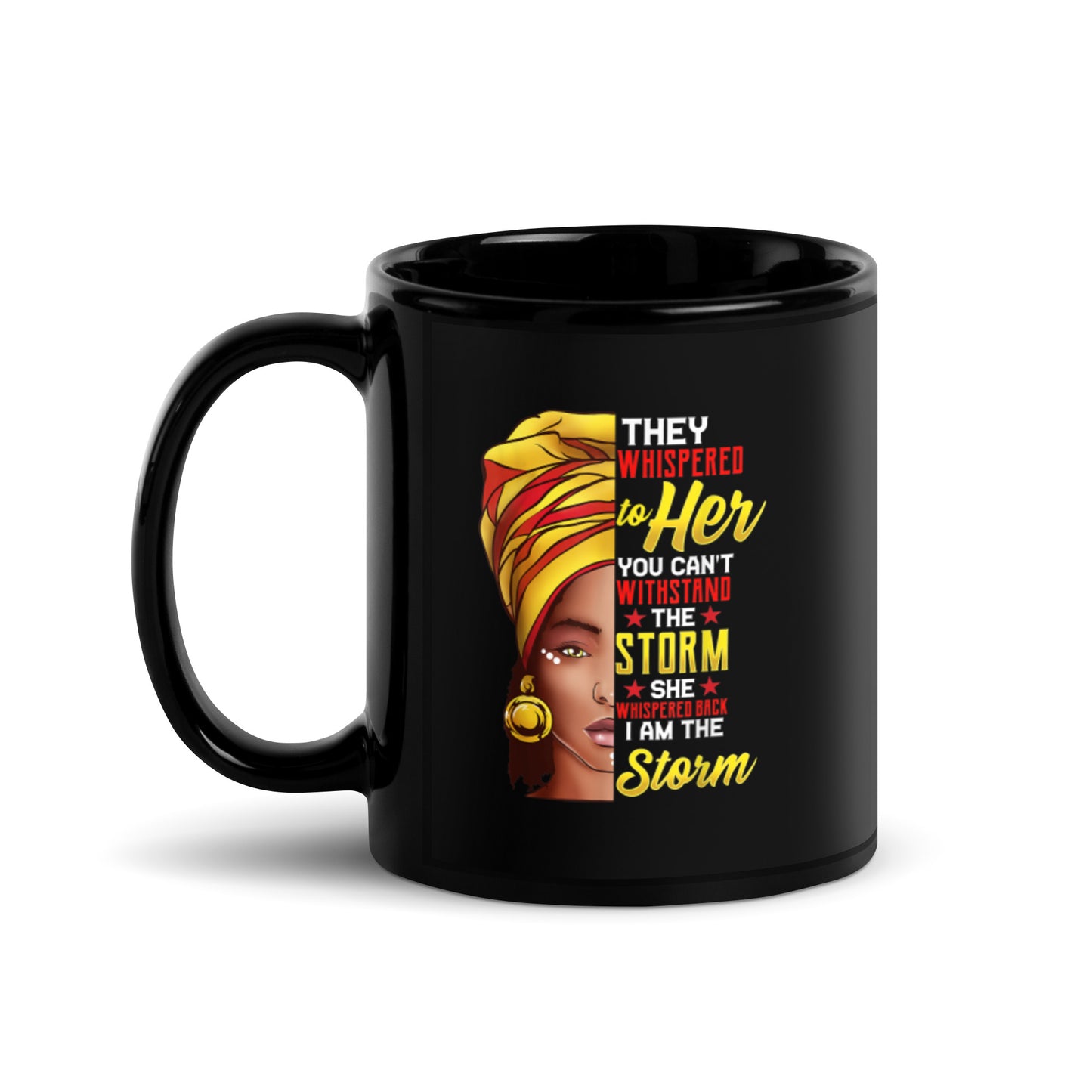 They Whisper to Her Black Glossy Mug