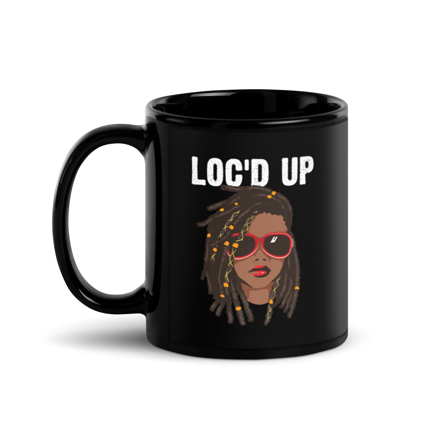 Loc’d Up Black Glossy Mug