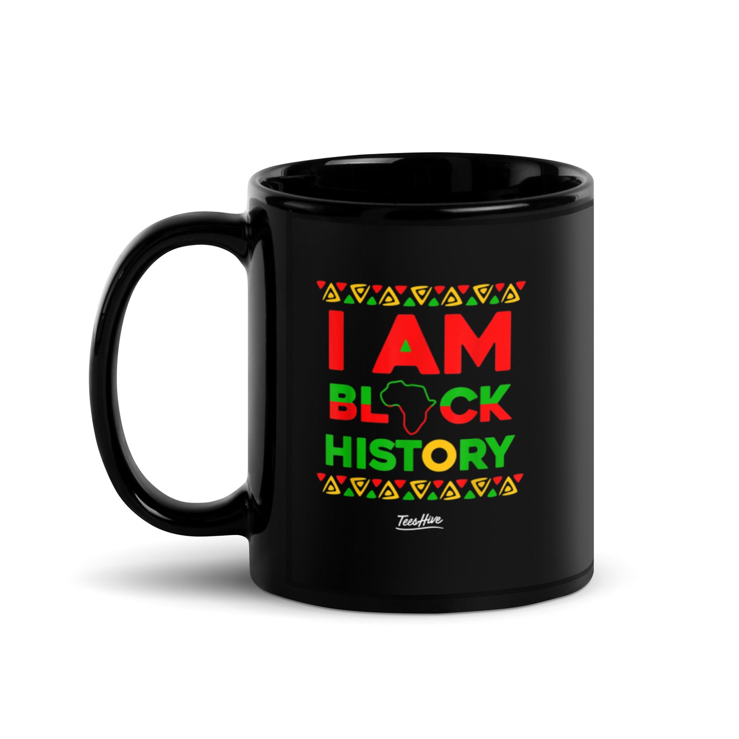 I Am Black History Black Glossy Mug