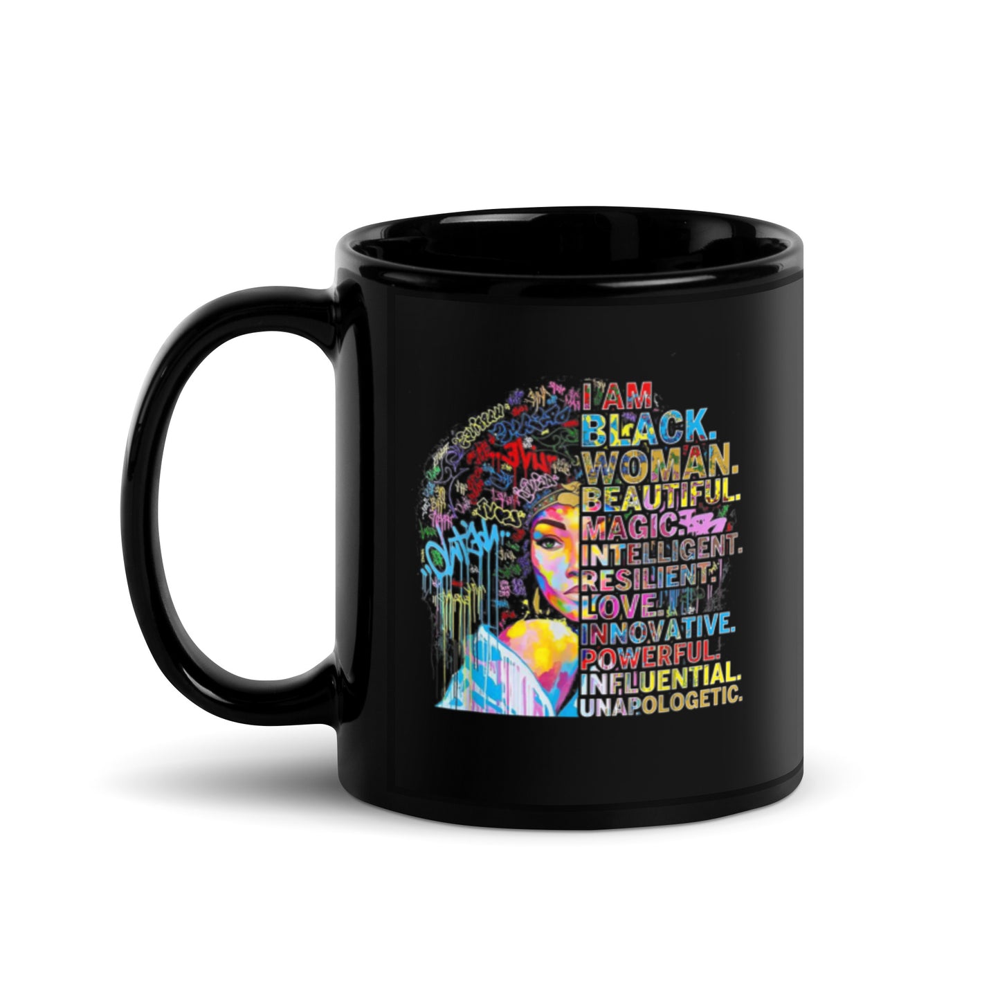 I AM Black Glossy Mug