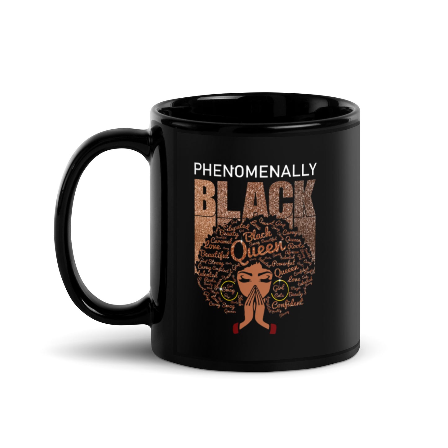 Phenomally Black Queen Black Glossy Mug