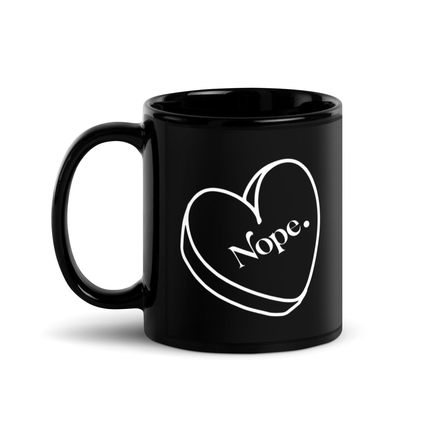Nope Black Glossy Mug