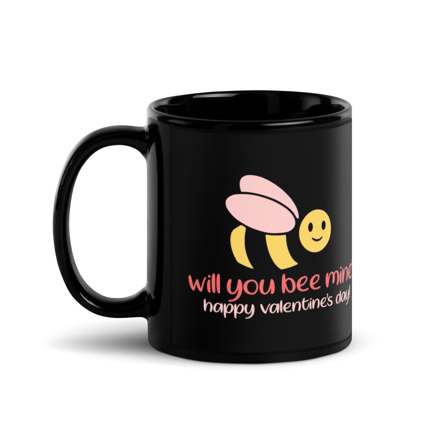 Will You Bee Mine Black Glossy Mug