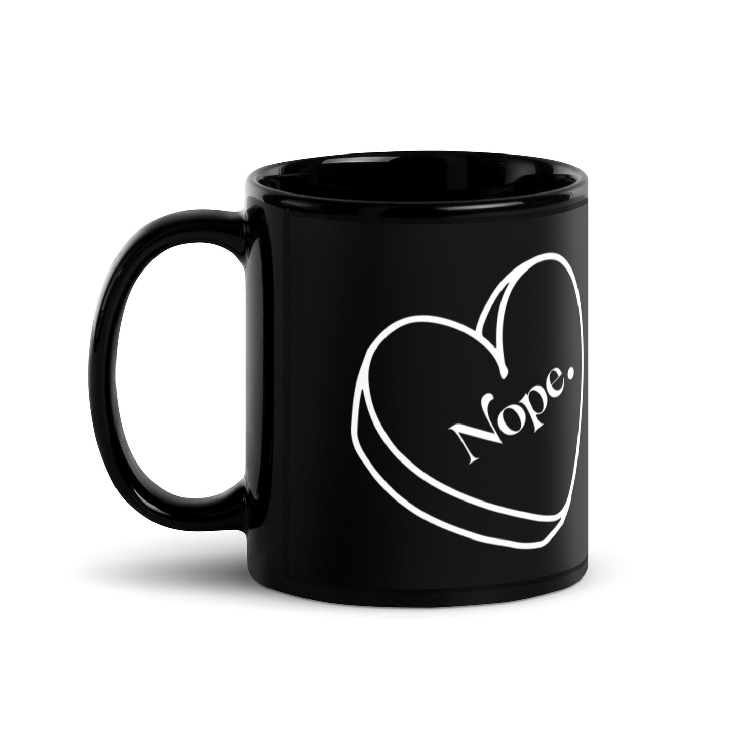Love Nope Black Glossy Mug