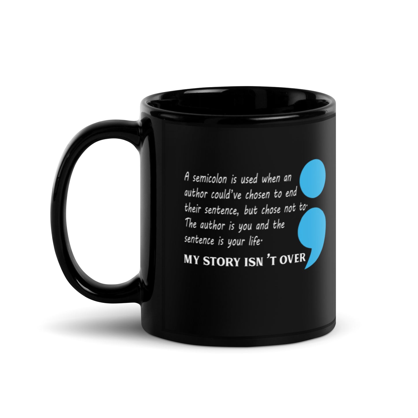 Semicolon Black Glossy Mug