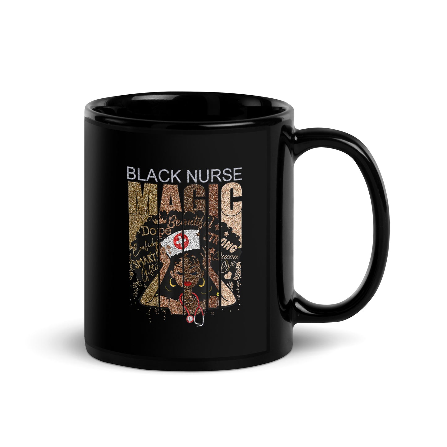 Black Nurse Magic Glossy Mug