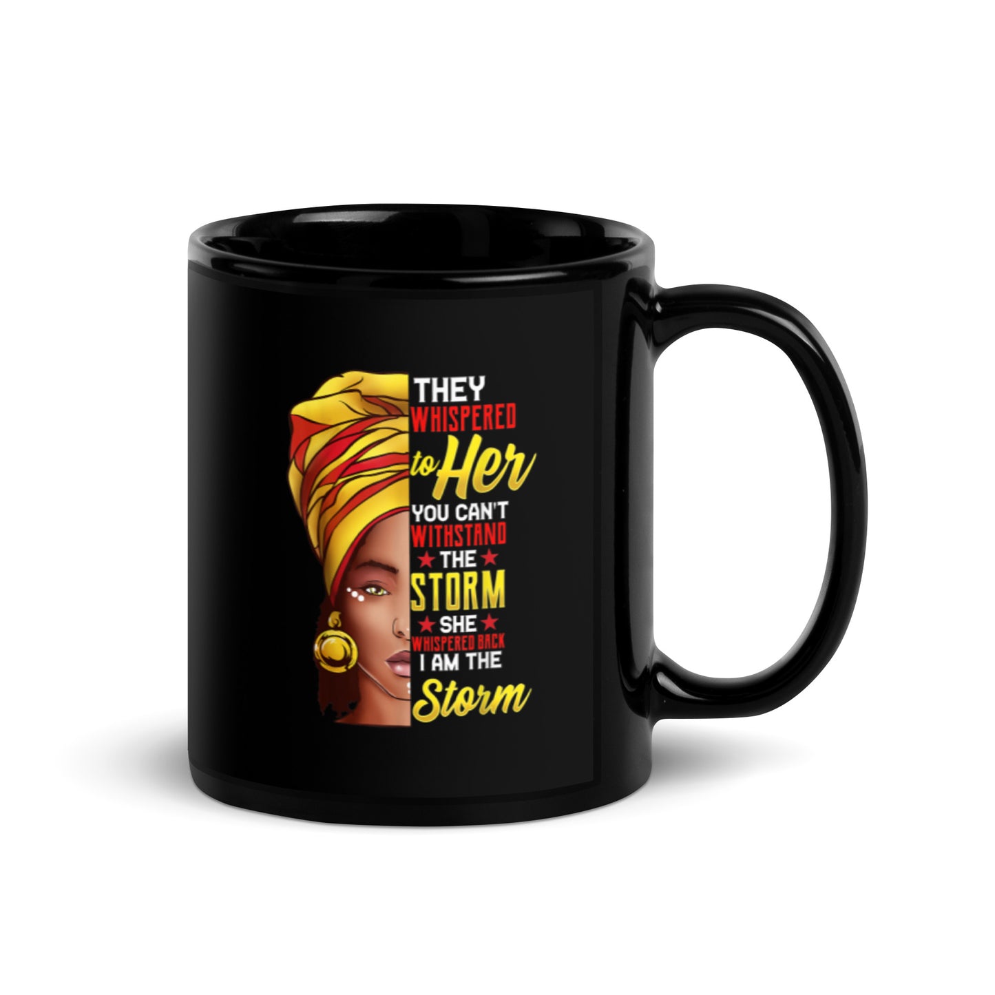 They Whisper to Her Black Glossy Mug