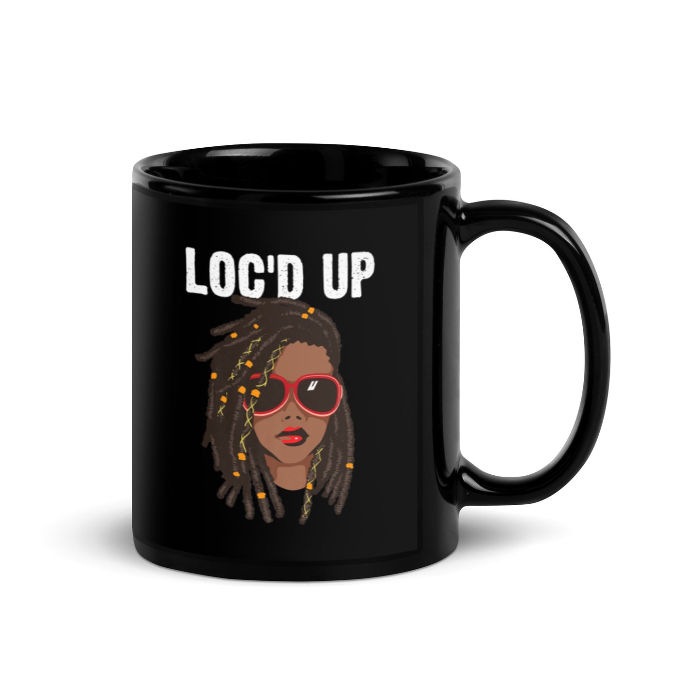 Loc’d Up Black Glossy Mug