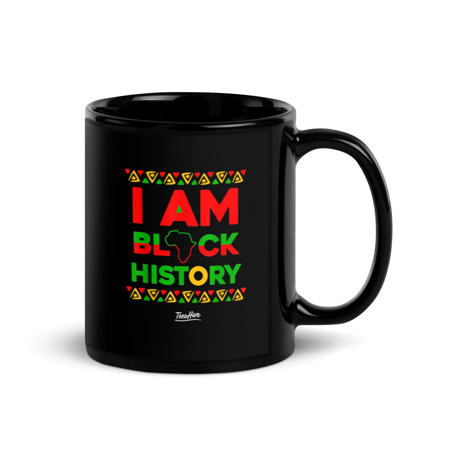 I Am Black History Black Glossy Mug