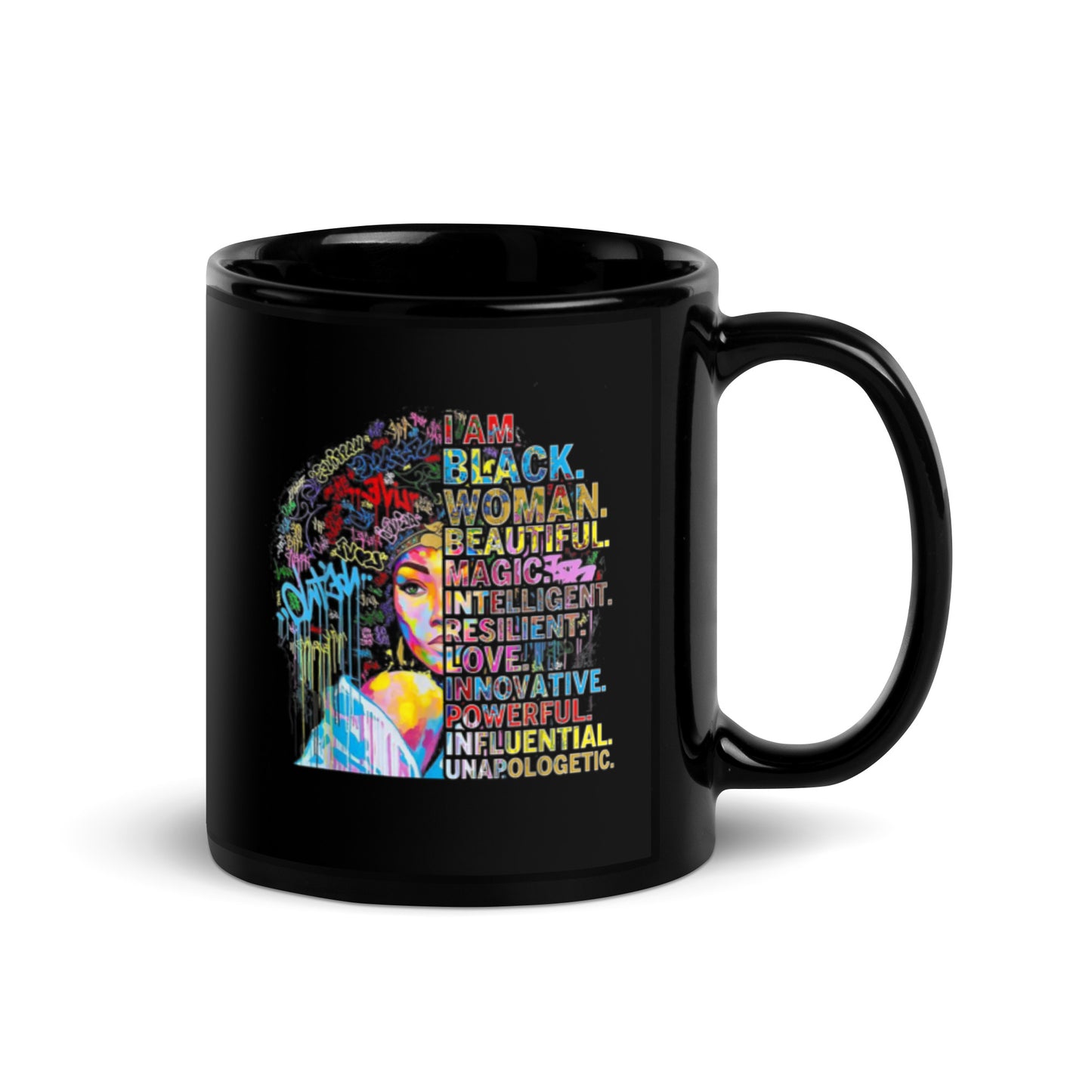 I AM Black Glossy Mug