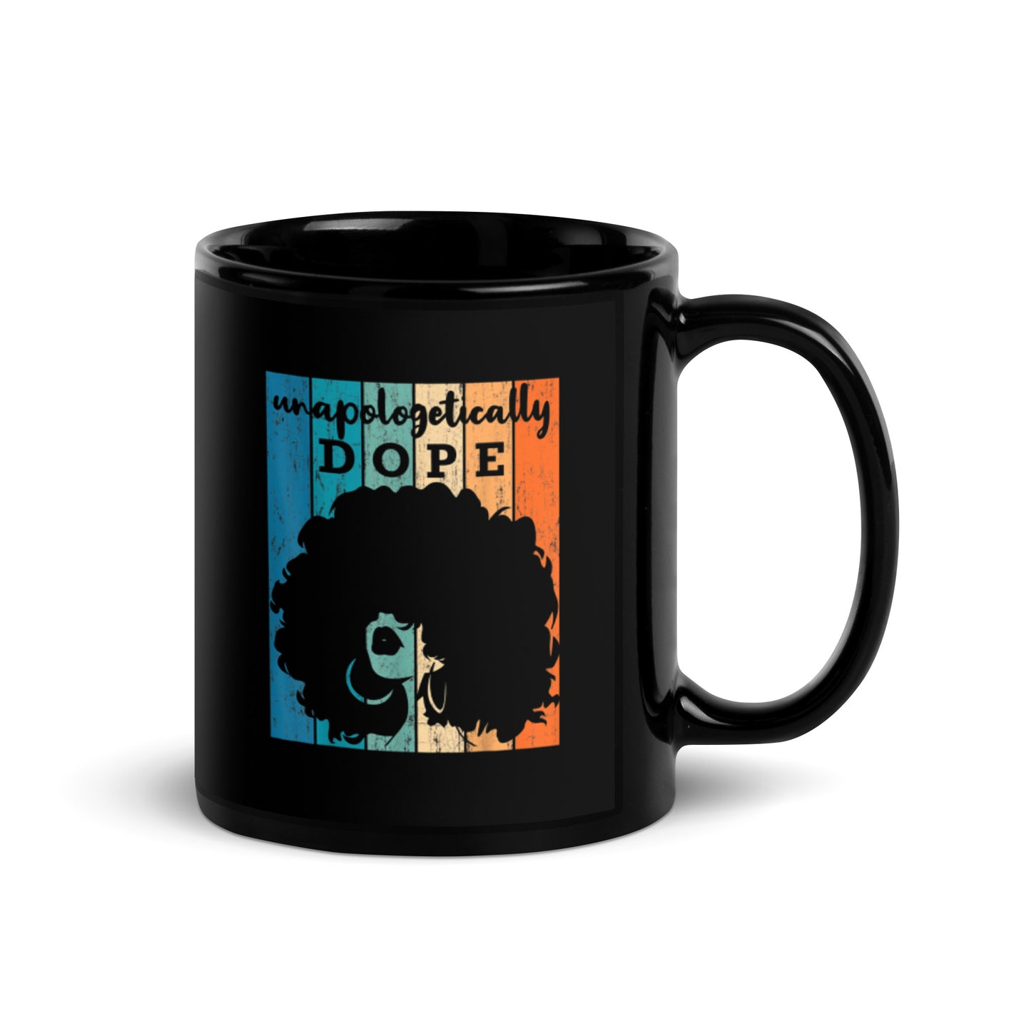 Unopologetically Dope Black Glossy Mug