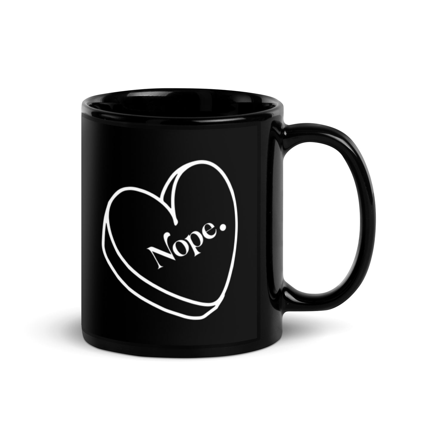 Nope Black Glossy Mug