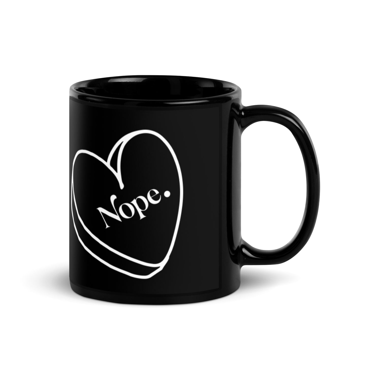 Love Nope Black Glossy Mug