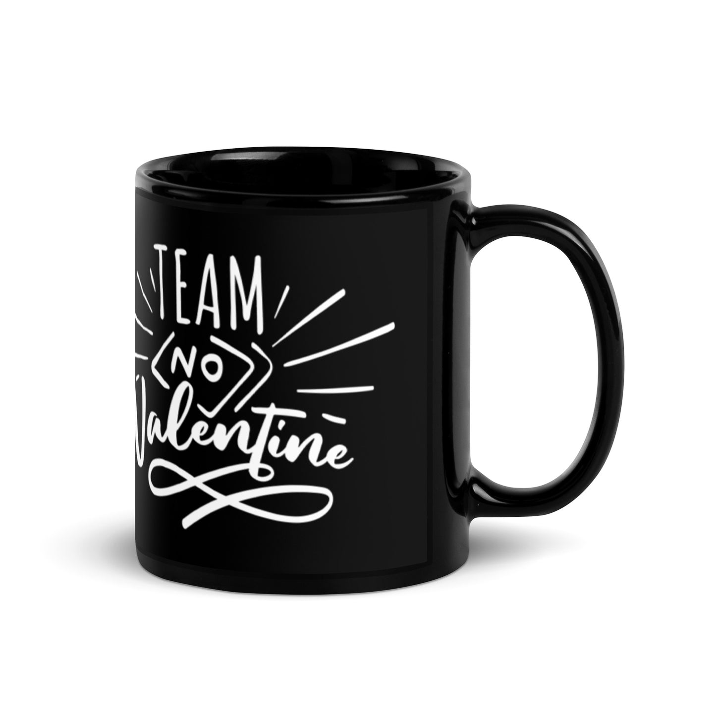 Team No Valentine Black Glossy Mug