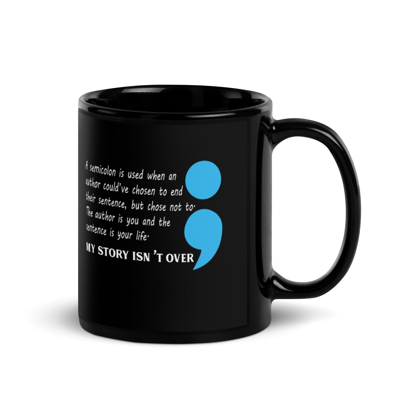 Semicolon Black Glossy Mug
