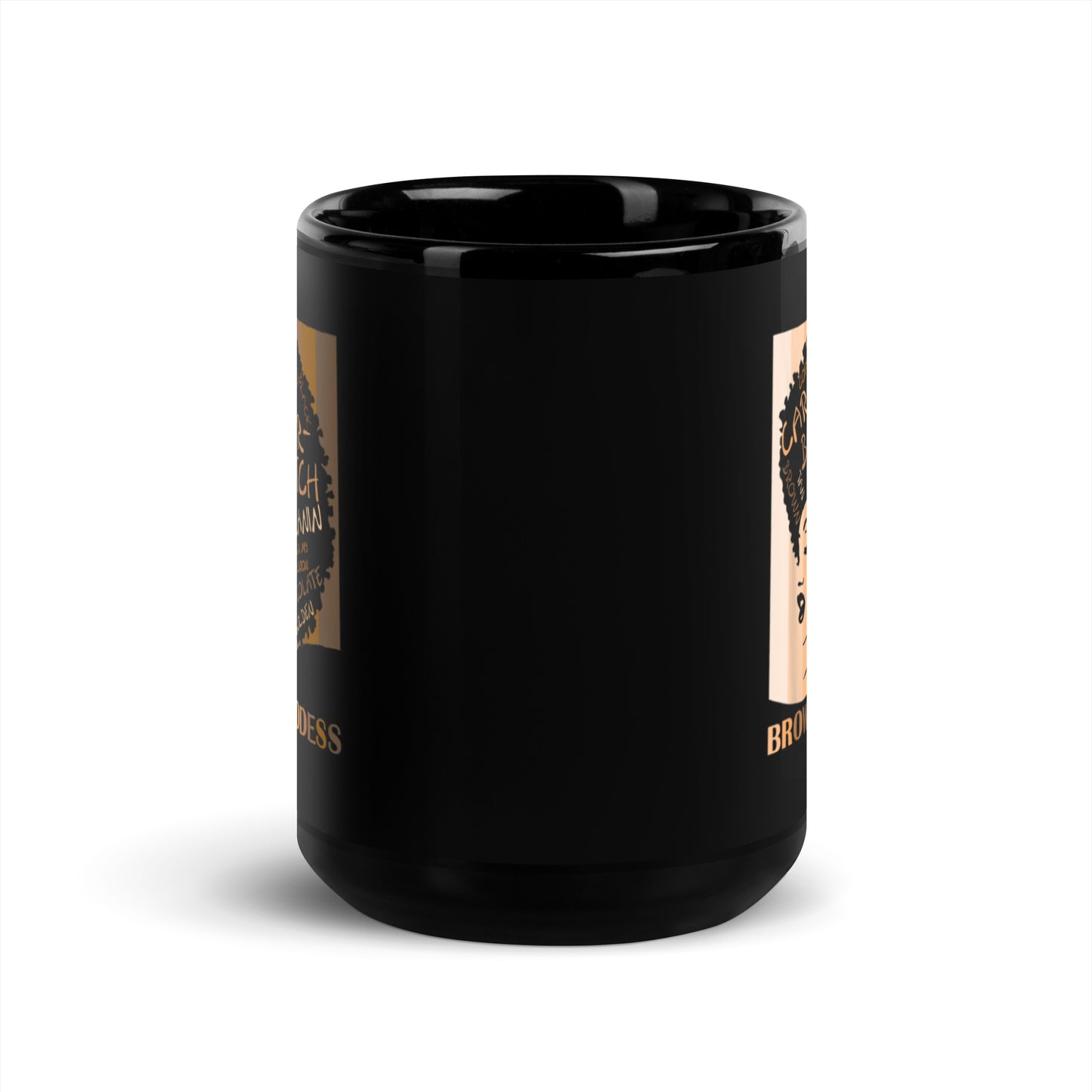 Brown Goddess Black Glossy Mug