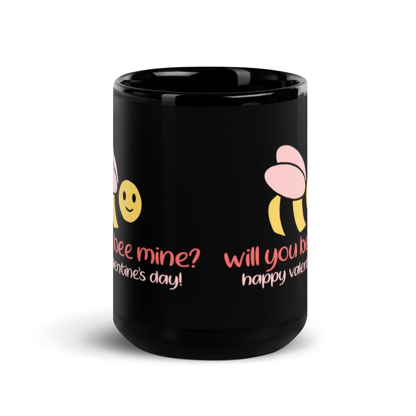 Will You Bee Mine Black Glossy Mug