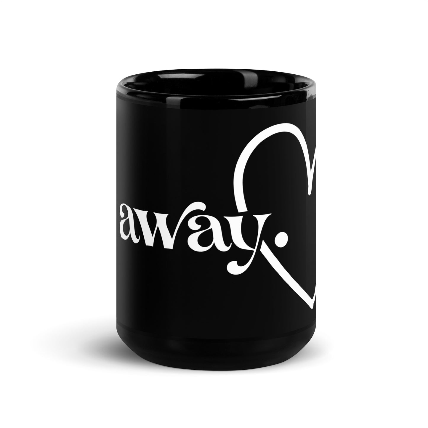 Go Away Black Glossy Mug