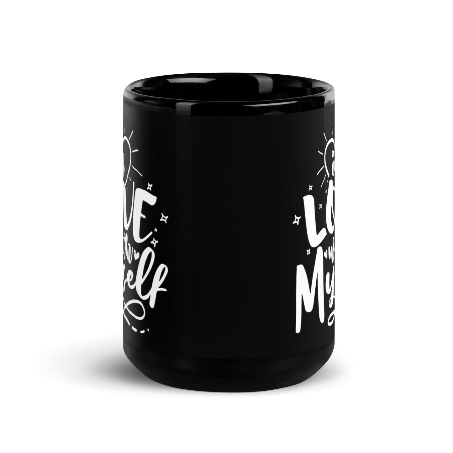In Love With Myself Black Glossy Mug