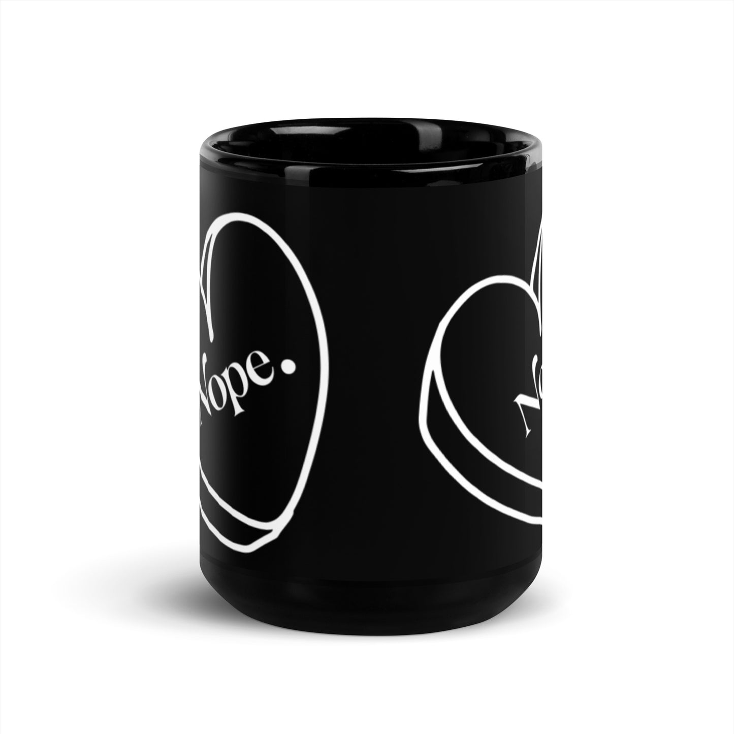 Love Nope Black Glossy Mug