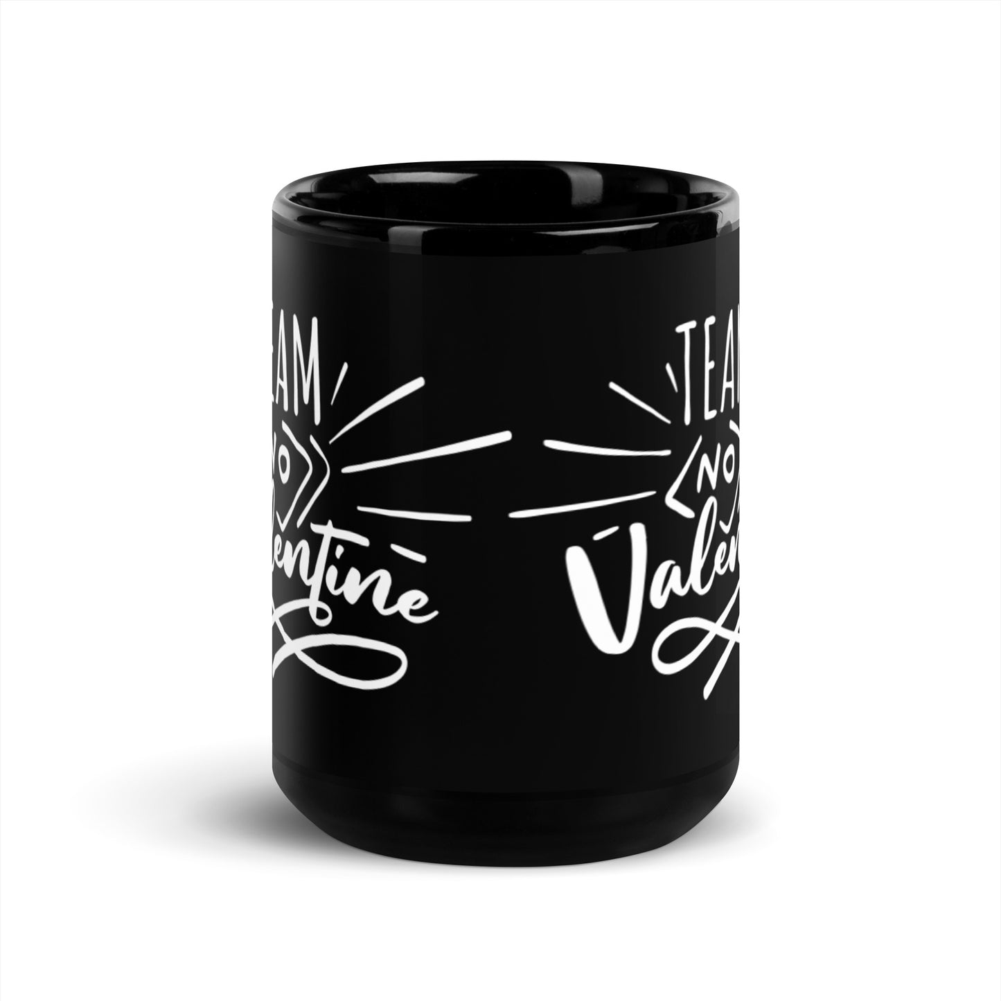 Team No Valentine Black Glossy Mug