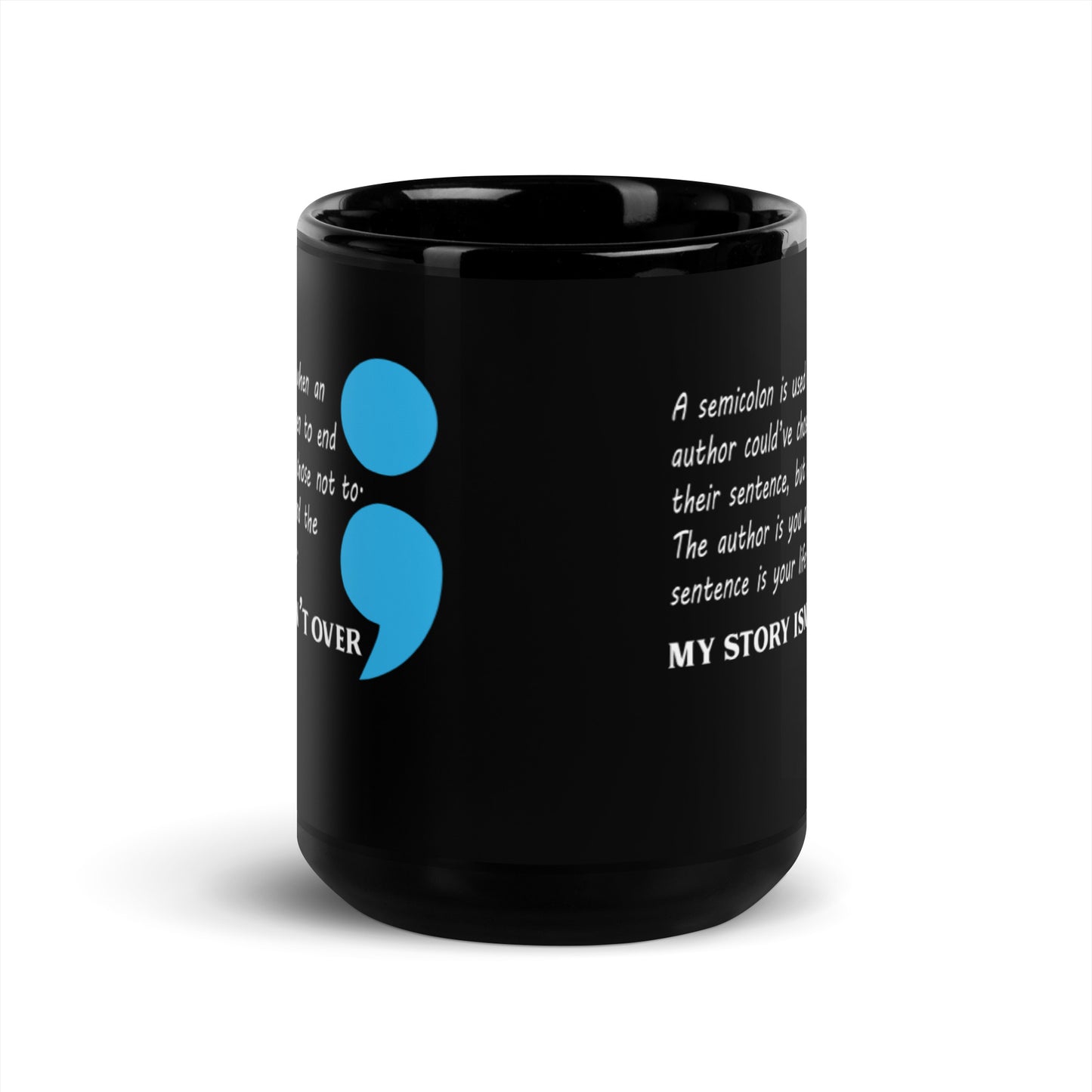 Semicolon Black Glossy Mug