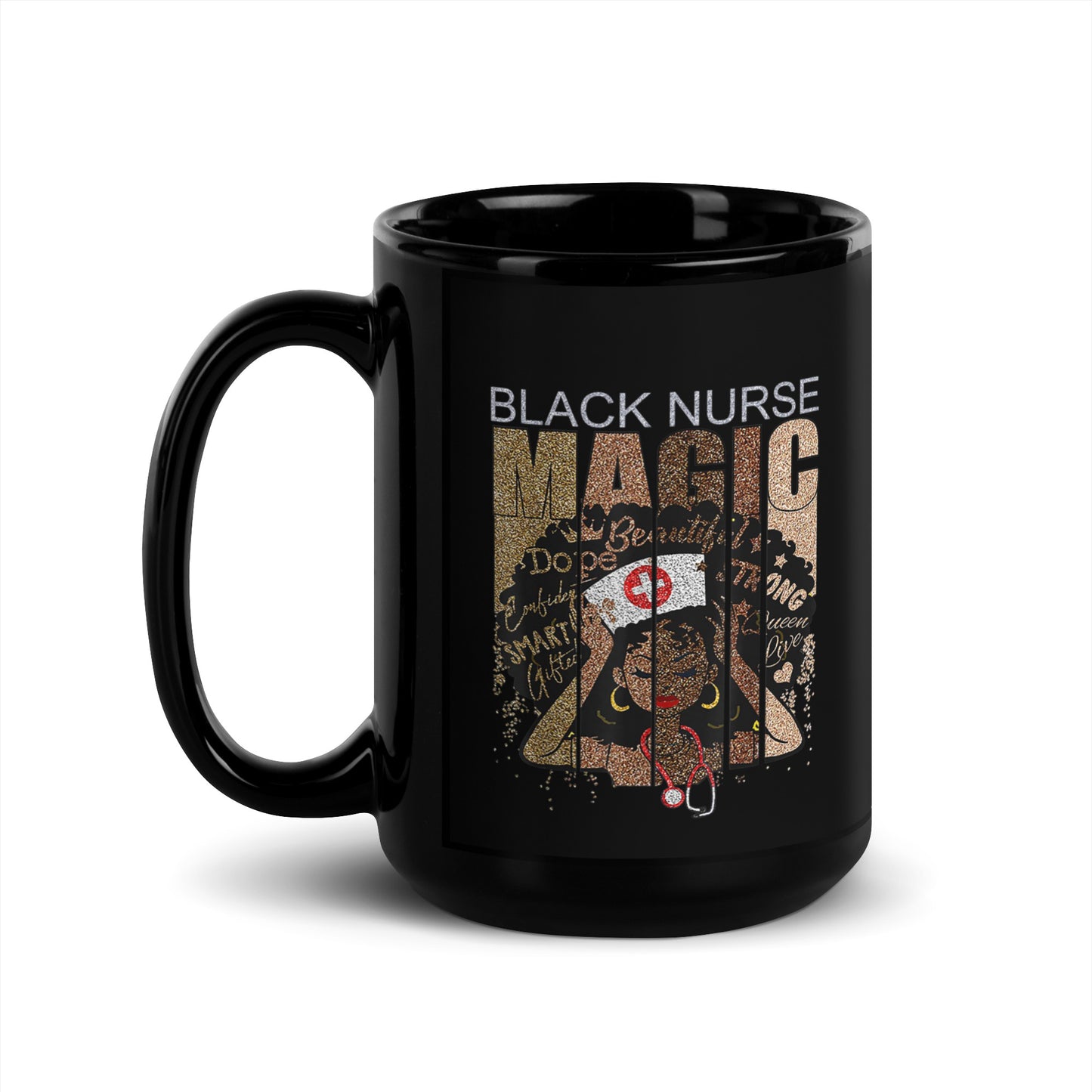 Black Nurse Magic Glossy Mug