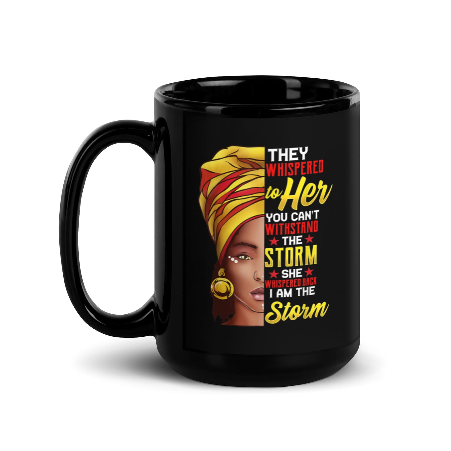 They Whisper to Her Black Glossy Mug