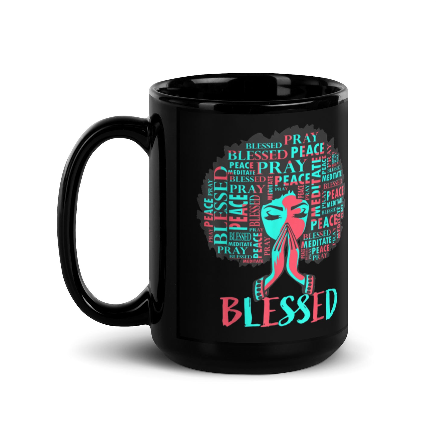 Blessed Black Glossy Mug