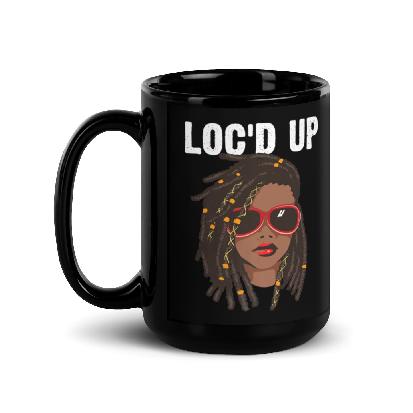 Loc’d Up Black Glossy Mug