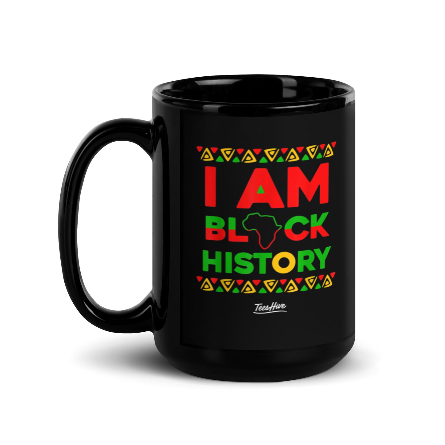 I Am Black History Black Glossy Mug