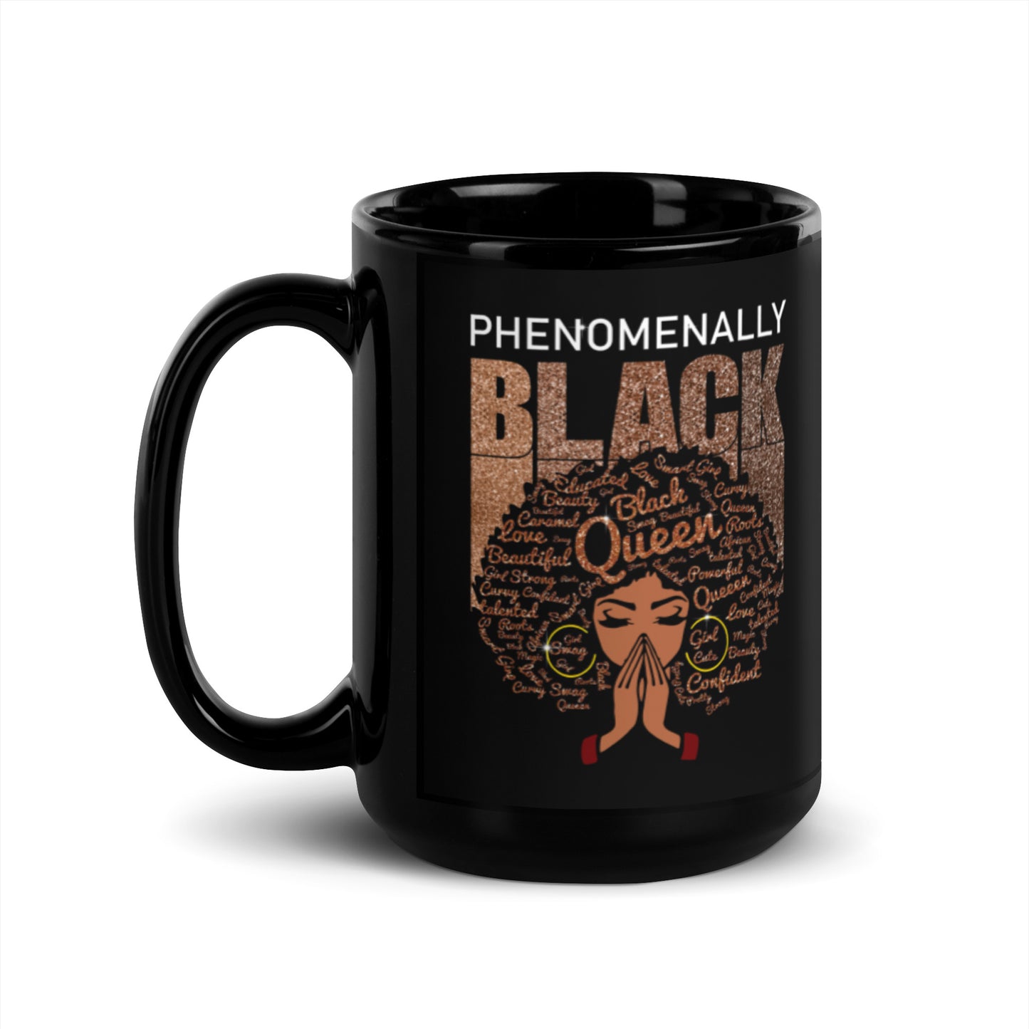 Phenomally Black Queen Black Glossy Mug