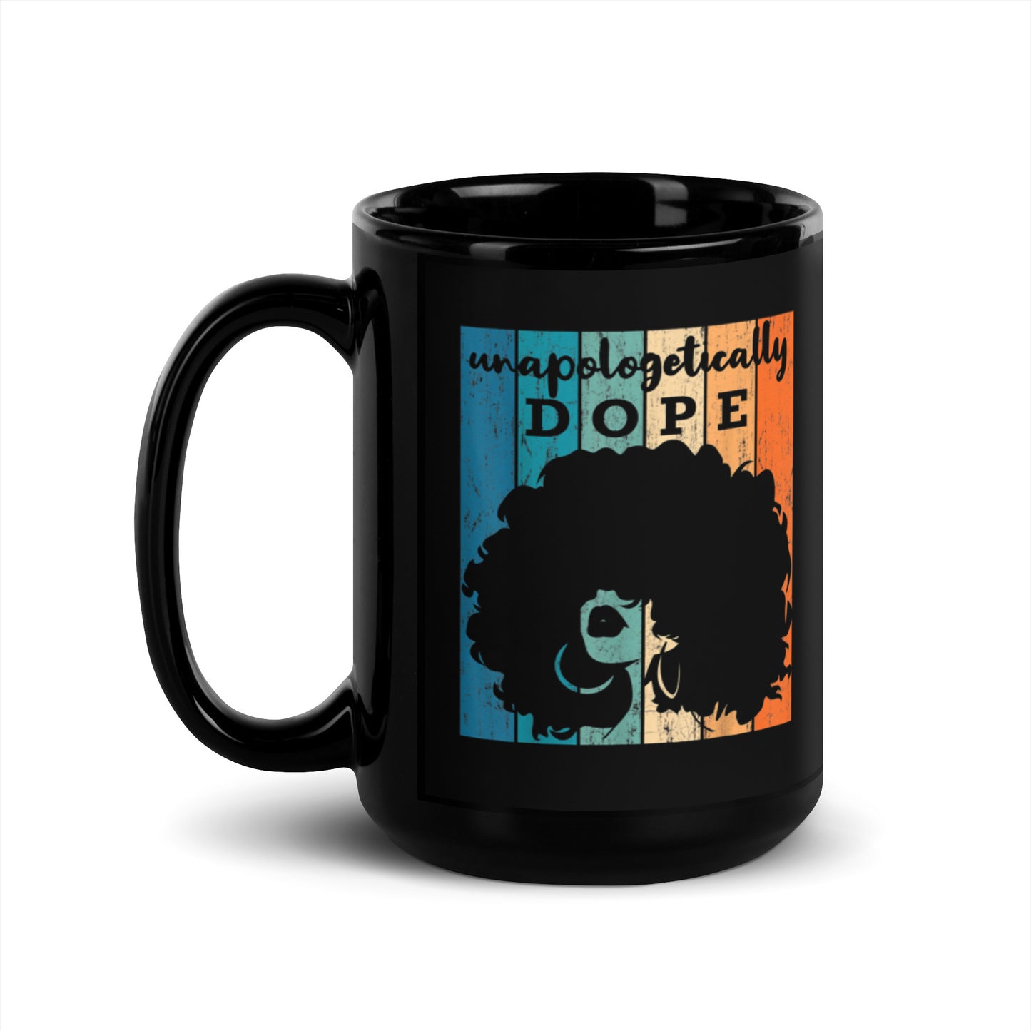 Unopologetically Dope Black Glossy Mug