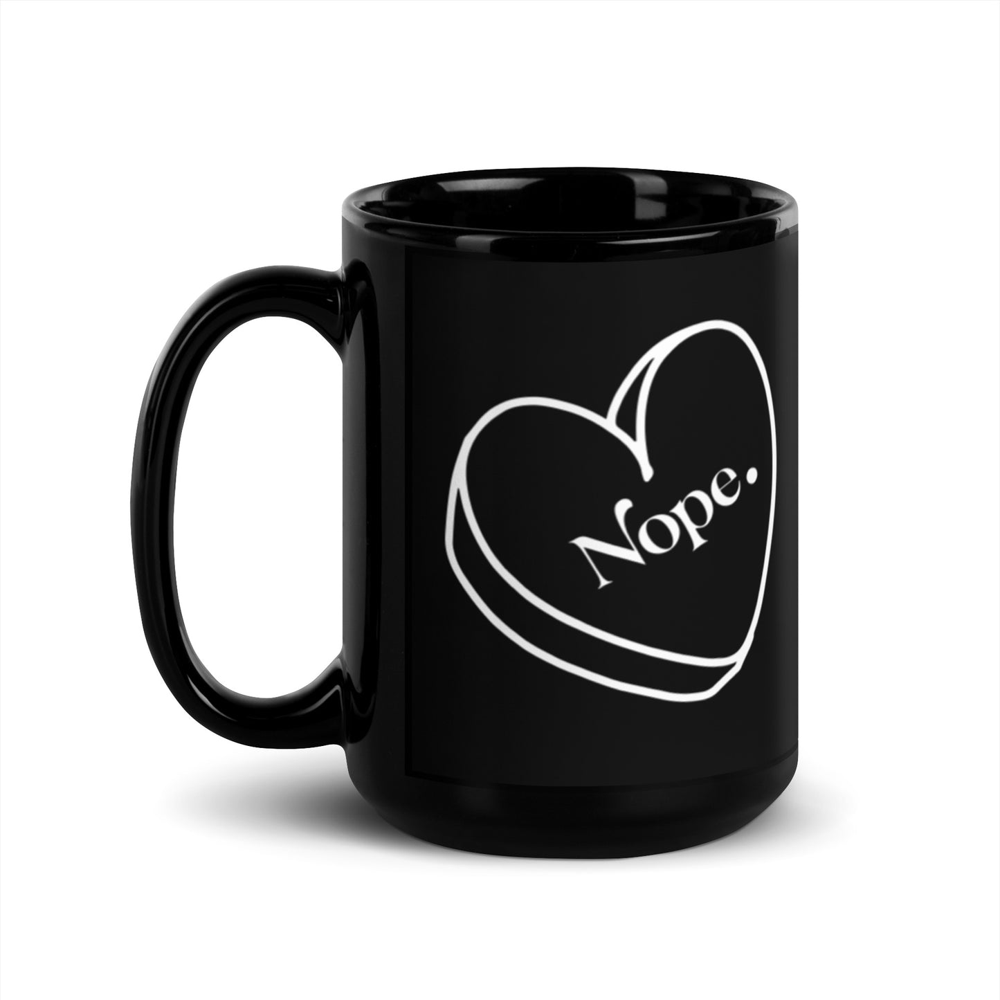 Nope Black Glossy Mug