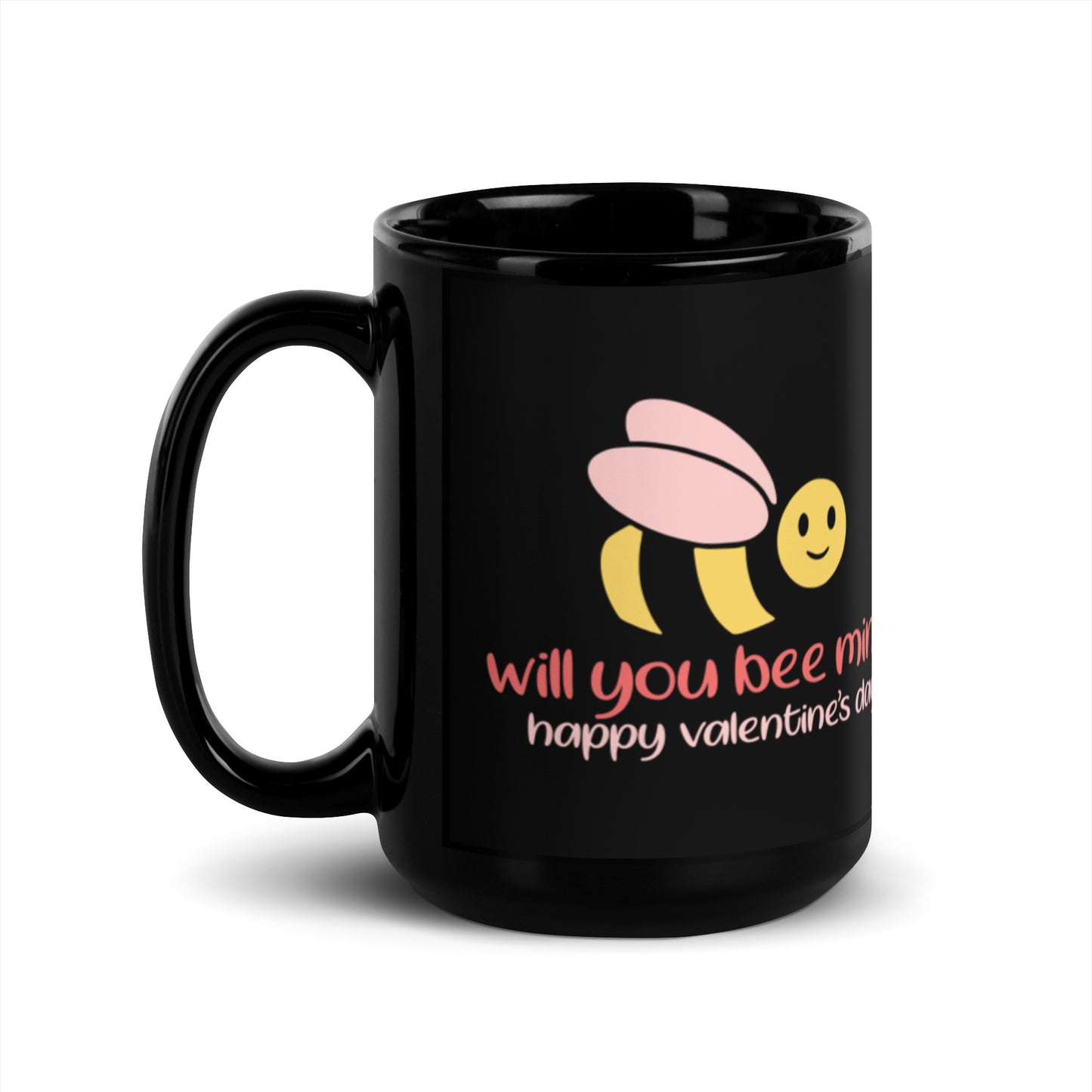 Will You Bee Mine Black Glossy Mug