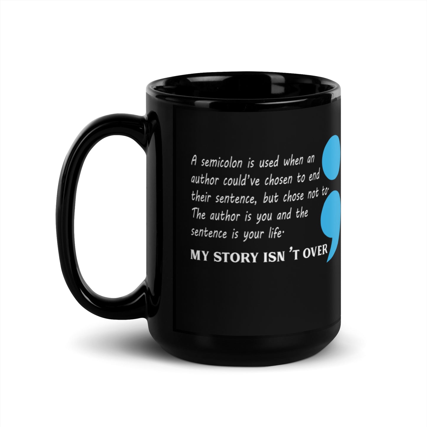 Semicolon Black Glossy Mug