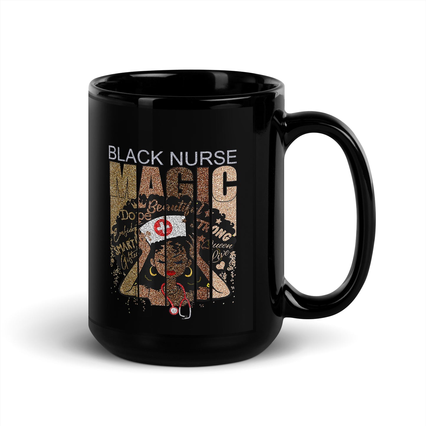 Black Nurse Magic Glossy Mug