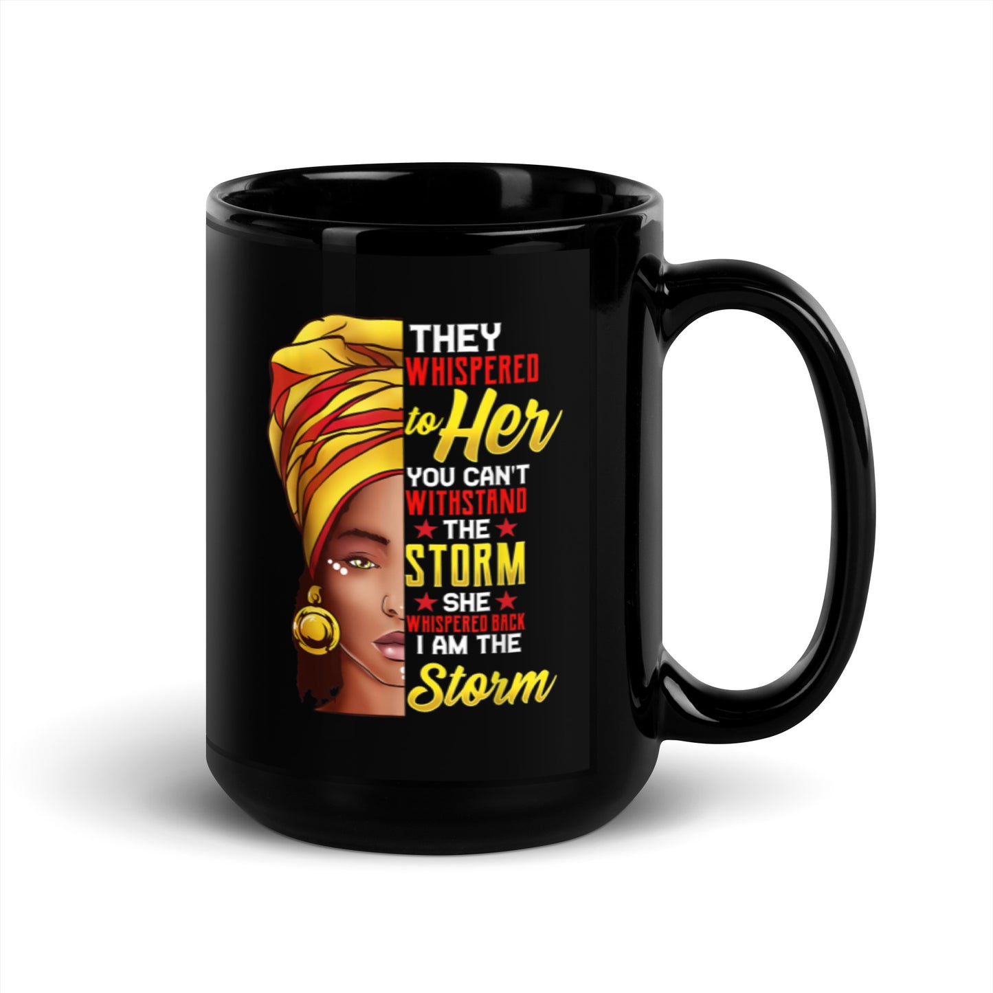 They Whisper to Her Black Glossy Mug