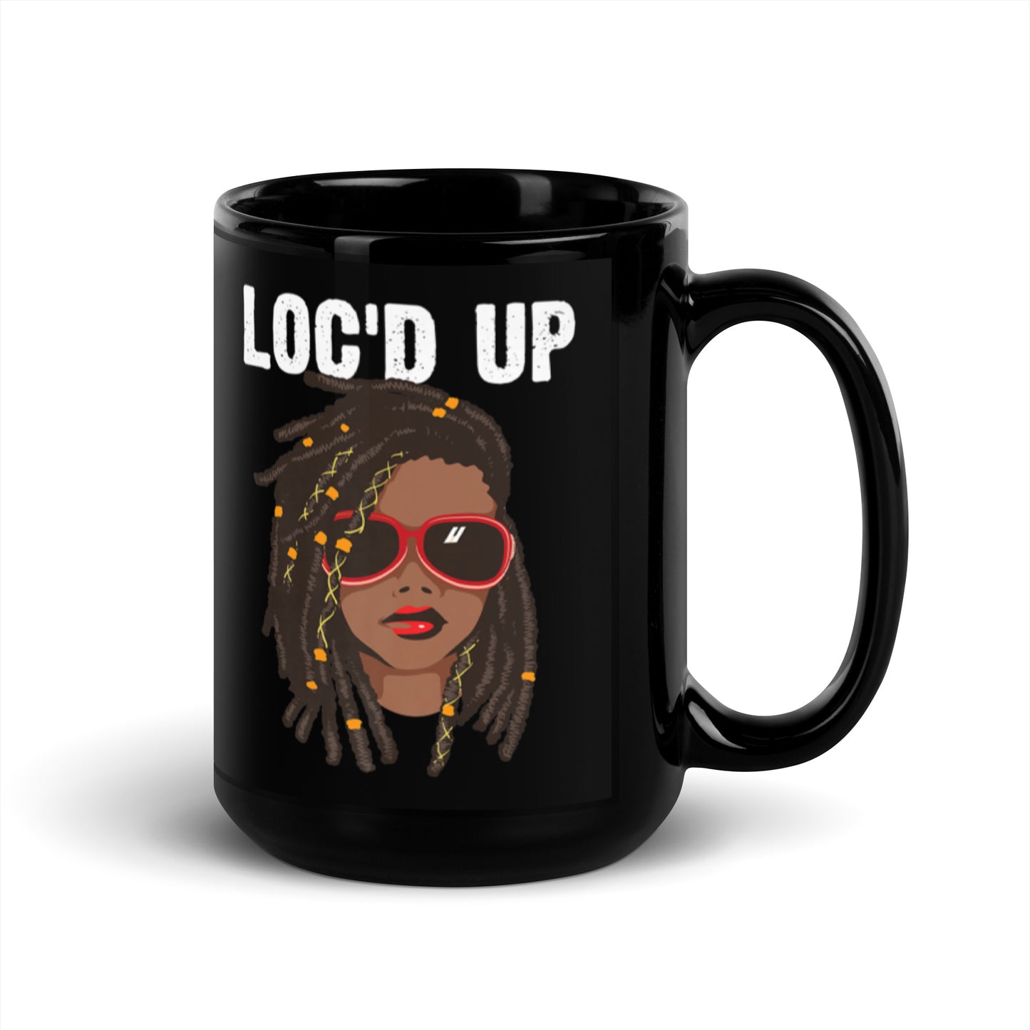 Loc’d Up Black Glossy Mug